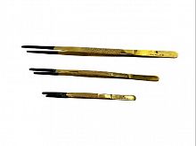 Пинцет прорезиненный "Scaled" 40см "gold"