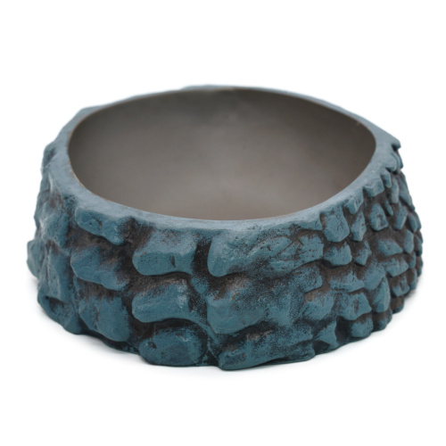 Поилка круглая из искусственного камня Scaled Crocodile Neck Drinking Bowl 14 см фото 4