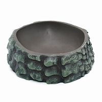 Поилка круглая из искусственного камня Scaled Crocodile Neck Drinking Bowl 14 см