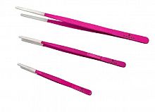 Пинцет прорезиненный "Scaled" 30см "pink"