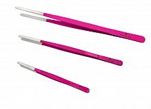 Пинцет прорезиненный "Scaled" 30см "pink"