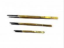 Пинцет прорезиненный "Scaled" 20см "gold"