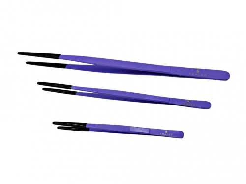 Пинцет прорезиненный "Scaled" 40см "purple"