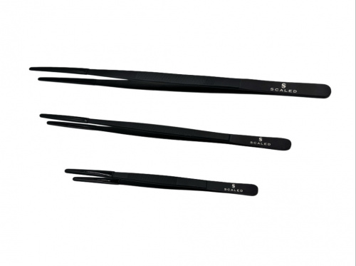 Пинцет прорезиненный "Scaled" 40см "black"